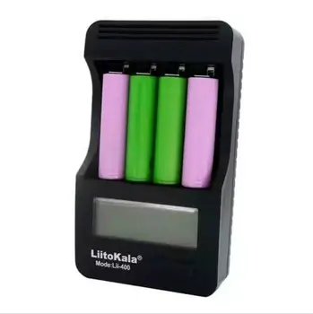 Liitokala lii-400 ličio baterija keturių tarpsnių daugiafunkcinis įkroviklį su a /LCD skystųjų kristalų ekranas + salida 5 V 1A