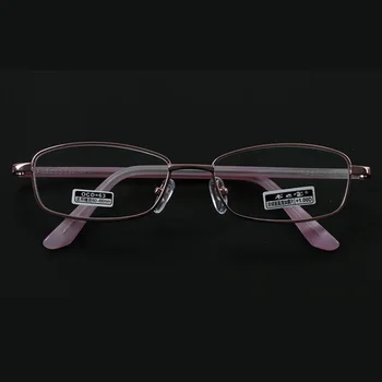 Mados akiniai skaitymui moterų itin lengvo metalo viso kadro akiniai skaitymui derva dengtos lęšių dioptrijų 1.0-4.0 su akiniais atveju
