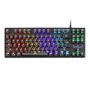 Marsas Žaidimų MKXTKL, mechaninė Žaidimų klaviatūra, RGB apšvietimas, mėlyna arba raudona, Jungiklis, ispanų/prancūzų/portugalų Išdėstymas