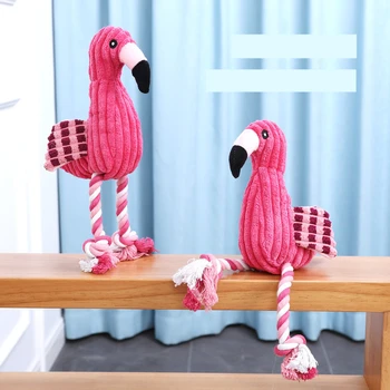 Mielas Pliušinis Flamingo Šunį Kramtyti Žaislus Maži Šunys Čihuahua prancūzų Buldogas Interaktyvus Piskliwy Garso Mažylių Žaislas Mascotas Prekes