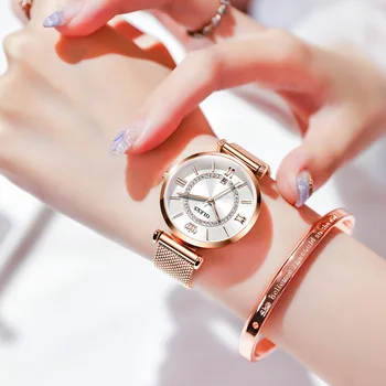 Moterų Laikrodžiai 2020 Prabangus Diamond Rose Gold Moteriški Rankiniai Laikrodžiai Magnetinio Moterų Apyrankės Žiūrėti Moterų Laikrodis Relogio Feminino