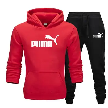 Naujas Prekės ženklas PUMA Vyrų Drabužių Rinkiniai Tracksuit Rinkiniai Hoodies+Kelnės vyriškos Nustatyti Sportinis Kostiumas