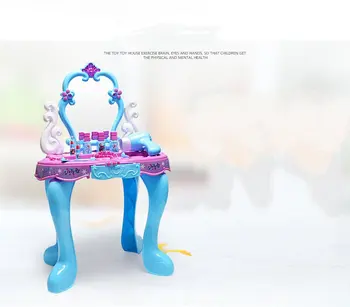 Naujausias Apsimesti žaisti makiažo žaislai Annaelsa Princesė Mergina žaislai juguetes Šalies Modeliavimas tualetinis staliukas Vaikams Kalėdų dovana