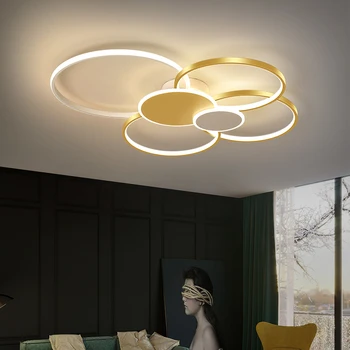 Naujos, modernios LED lubų šviesos Juoda/Balta/Aukso Rėmo plafon led lubų šviestuvas Už Miegamojo, Svetainės led lubų šviesos AC110-220V