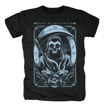 Nemokamas Pristatymas ATNEŠTI MAN HORIZONTAS Black Marškinėliai Su Trooper Sunkiųjų Metalų Black Rider Vasaros Suknelė Viršūnes Tees T-Shirt plius dydis