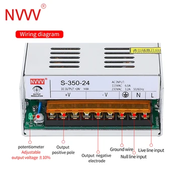 NVVV impulsinis Maitinimo šaltinis S-350W AC 110V/220V DC 5v (12v 15v 24v 30 v 36v 48v Šaltinis Transformatorius SMPS LED Stebėsenos Lempos
