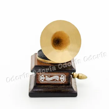 Odoria 1:12 Miniatiūriniai Retro Vintage Fonografo/Patefono Lėlių Baldų Priedai
