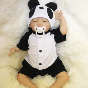 OtardDolls Bebe Reborn Lėles 18 colių berniukas reborn baby Minkšto Vinilinio Silikono Naujagimių Lėlės bonecas Panda Drabužiai Vaikams Dovanos