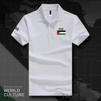 Palestinos valstybės Palestinos polo marškinėliai vyrams trumpomis rankovėmis balti ženklai spausdinami šalies 2017 medvilnės tauta komandos vėliava PS PSE