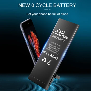 PINZHENG Didelės Talpos Bateriją, Skirta iPhone SE 6 6s 7 8 Plius Pakeitimas 0 Ciklo Bateria 
