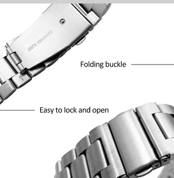 Premium Nerūdijančio Plieno Watchband Samsung Galaxy Žiūrėti 46mm SM-R800 Sporto Juosta Lenkti Pabaigos Dirželis Riešo Apyrankę, Sidabro, Juoda