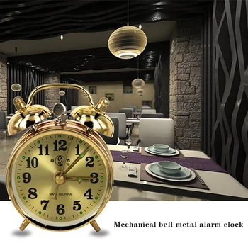 Retro Aukso Mechaninė Žadintuvas Derliaus Instrukcija Likviduoti Laikrodis Metalo Atidėti Stalo Laikrodis Namų Puošybai