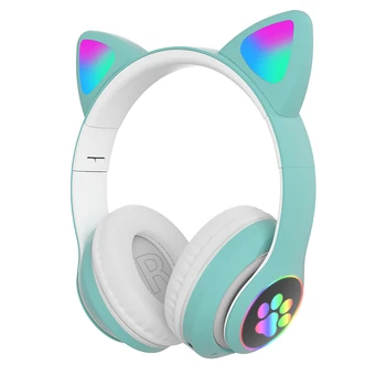 RGB Kačių Ausų Belaidės Ausinės Bluetooth 5.0 Bass Triukšmo Panaikinimo Suaugusiems Vaikams Mergina laisvų Rankų įranga Parama SD Kortelė Su Mic Dovana