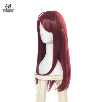 ROLECOS Zombieland Saga Cosplay Plaukų Sakura Minamoto Cosplay Apdangalai, 65cm Raudonas Sintetinių Plaukų Moterų Ilgi Plaukai