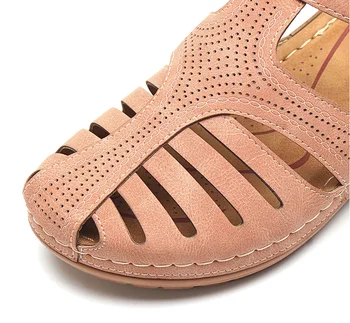 Sfit Moteris 2020 Metų Vasaros Odos Vintage Sandalai Sagtis Atsitiktinis Siuvimo Moterų Retro Sandalias Moterų Moteriški Platforminiai Batai 36-46