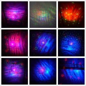 Sharelife 128 RGRB Gobos Sumaišyti RGB LED Dinaminis Vandens Efekto Lazerinis Projektorius, Šviesos, DJ Šalies Namų Rodyti Vestuvių Scenos Apšvietimas