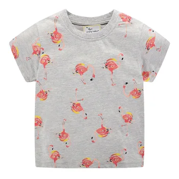 T-shirt Girls T Marškinėliai, Vaikiški marškinėliai Flamingo Spausdinti Vasaros Viršūnes Trumpas Rankovės Tees Viršūnes Vaikų Vasaros Drabužių