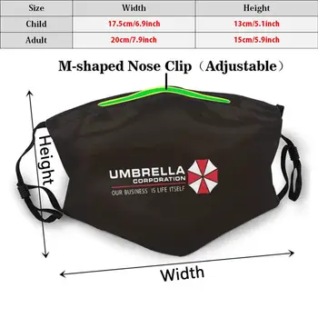 Umbrella Korporacijos Juokinga Spausdinti Daugkartinio Naudojimo Kd2.5 Filtras Veido Kaukė Zombie Apocalypse Vaizdo Žaidimų Zombie