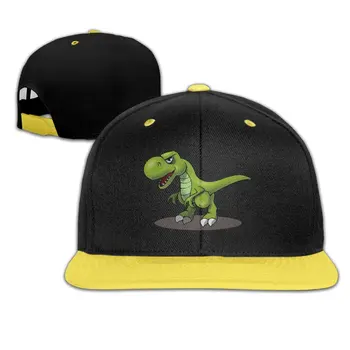 Vaikai T-Rex Animacinį Dinozaurai Falt Skrybėlę Snapback Beisbolo Kepuraitę Geltona