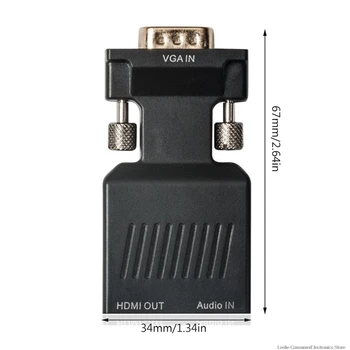 VGA Male HDMI Moterų Keitiklis su Audio Adapteris Kabeliai, 1080P HDTV Monitorius, Projektorius, PC, PS3
