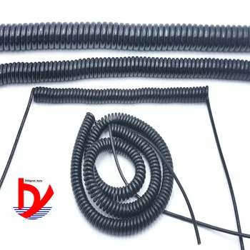 Vielos pavasario spiralinis kabelis 2 core -3-4-5-6-8-9-10-12 pagrindiniai 0.2mm0.3mm0.5mm juoda ir balta maitinimo laidą gali pratęsti tempimo vielos
