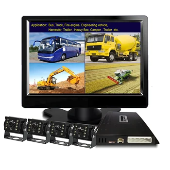 Weivision 1080P FHD DVR Stebėti, 7 Colių Padalinti Ekraną, 4 Atsarginės Pusės Priekinė Kamera Rinkinys, skirtas Gaisro Variklio/Autobusas/Sunkvežimis/Priekabos/RV/Tracto