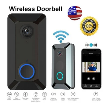 WIFI Vaizdo Doorbell Kamera, Dviejų krypčių Garso Naktinio Matymo Plataus Kampo Objektyvas, Smart Security Durų Varpelis
