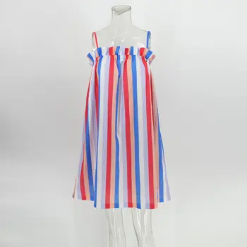 WildPinky Berankovis Suknelė 2020 Metų Vasaros Boho Paplūdimio Suknelės Moterims Atsitiktinis Dryžuotas Print-line Dirželis Mini Šalis Suknelė Vestidos