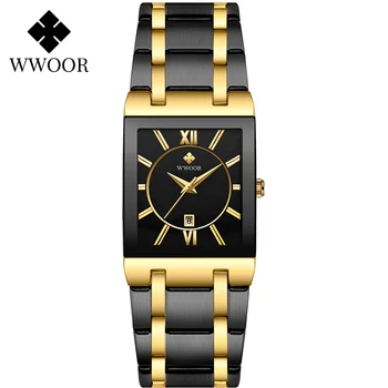 WWOOR Top Brand Prabanga Aukso Laikrodžiai Mens 2020 Verslo, Sporto Analoginis Kvarciniai Laikrodžių Vyrams iš Nerūdijančio Plieno, atsparus Vandeniui Riešo Žiūrėti