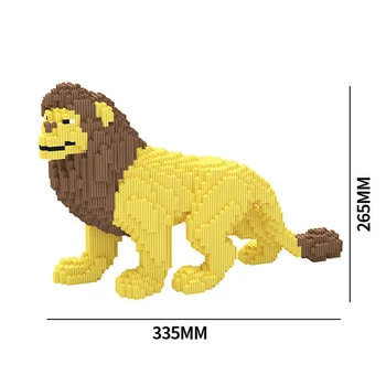 XIZAI 8008 Geltona Vyras Liūtas Laukinių Gyvūnų Augintinių 3D Modelį 34cm ilgio 