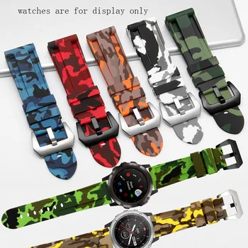 Yopo Minkšto silikono watchband 22mm 26mm kamufliažas dirželis su pin sagtis Pakeitimo belt 