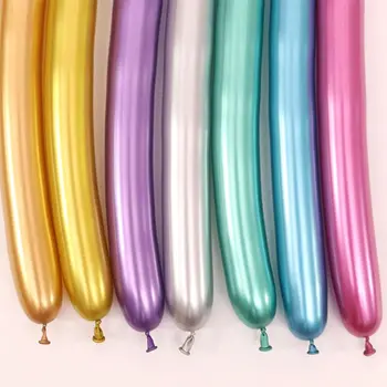 100 Vienetų Metalinis Sukimo Balionai Chorme Ilgai Balionai Multi Colored 