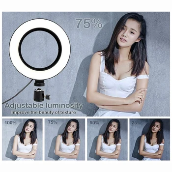 16cm LED Žiedo, Šviesos, Fotografijos Selfie Žiedo Apšvietimo 6 colių su Trikojis Stovas Užpildyti Lempa Telefono, 