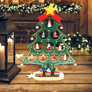 1pc 3Sizes Žaliosios Medinės Dirbtinės Kalėdų Eglutės papuošalus Papuošalai Medienos Mini Kalėdų Eglutės Dovana Ornamentu Stalo Apdailos