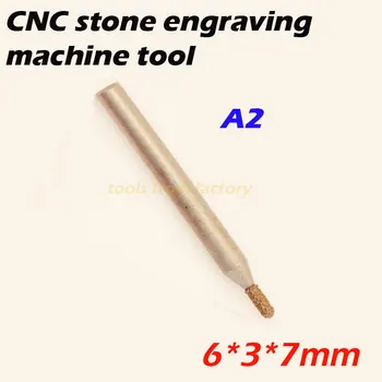 1pc 6*3*7mm cnc router deimantinį įrankį, akmens graviravimo staklės frezos akmens pjovimo dis A2