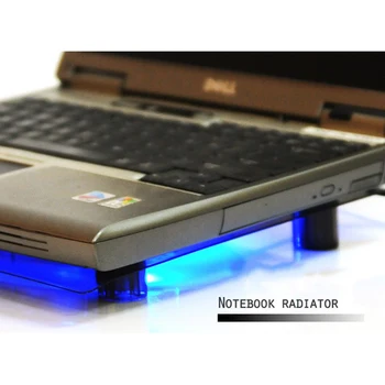 1PC USB Nešiojamojo kompiuterio Aušintuvas Mėlyna LED Šviesos Heatsink Nešiojamas KOMPIUTERIS Bazinės Kompiuterio Aušinimo Padas Šilumos Išsklaidymo Laikiklis Atsitiktine Spalva