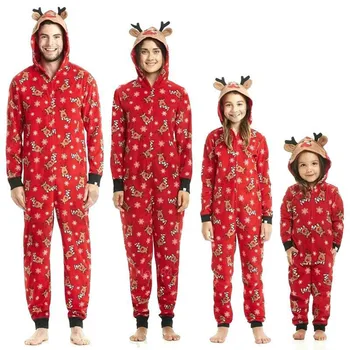 2020 Kalėdos Šeimos Atitikimo Pižamos Suaugusiųjų Kid Baby Šeimos Atitikimo Komplektus Sleepwear Elnias Romper Šeima Atrodo Atitikimo Jumpsuits
