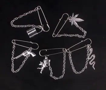 2020 kpop grandines punk hip-hop žaisti berniukas Triušis pin gyvatė užraktas angelas lapai sagė 90s estetinės egirl grunge bff jewelr