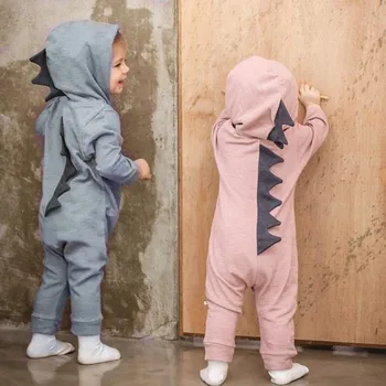 2020 mados baby girl drabužiai, kietas kūdikio romper dinozaurų gobtuvu romper jumpsuit berniuko, drabužiais 3/18M для новорожденных t5
