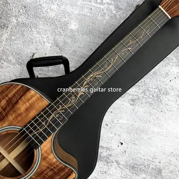 2020 Naujausias Chaylor K24ce Kietas Koa Akustinė Gitara,Natūralios medienos spalva,41 colis K24 koa Cutaway Elektros Guitarra,Nemokamas pristatymas