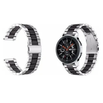 22MM Sidabrinė+Juoda Plotis Greito Atleidimo Dirželis Nerūdijančio Watchband Samsung Galaxy Žiūrėti 46mm SM-R800