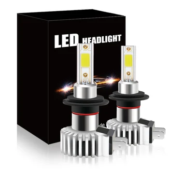2vnt/Komplektas D9 Automatinis priekinių Žibintų Lempos Phare 9005 9006 H1 H4, H7, H11, Importuotų COB (Chip 100W 26000LM Šiltai Balta Didelės Galios Automobilių LED Šviesos