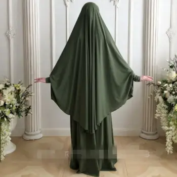 2vnt Musulmonų Maldos Drabužiu Abaja Nustatyti Moterų Niqab Burka Saudo Arabija Hijab Ilgai Khimar Ramadanas Jilbab Sijonai Amadan Garbinti Skraiste