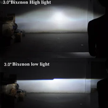 3,0 colių neslėpė Projektoriaus objektyvas su led dienos veikia angel eyes automobilių Bi xenon hid xenon komplektas full metal H1 H4 H7 modelio automobilių keisti