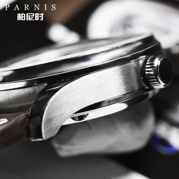 43mm Parnis Automatinė Mens Watch Galios Rezervo Mechaniniai Laikrodžiai Klasikinis Vyrų Laikrodis Top Brand Prabanga relogio masculino 2019