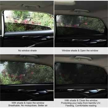 4PCS Automobilio Langą skėtį nuo saulės Padengti Blokuoti Vaikams Automobilių Šoninio Lango Atspalvis Tentai nuo Saulės Pavėsyje Padengti Skydelis Shield Ekranas Anti-uodų