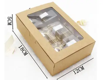 50pcs Tuščią Kraft Popieriaus Dėžutė su Langas didelis, kraft popierius dovanų dėžutės su aiškiai langą
