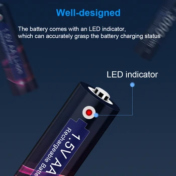 AJNWNM 1,5 V AA Įkraunamos Baterijos su Krovikliu 1,5 v AA AAA Ličio Li-ion Įkraunama Baterija AA 1,5 V Ličio Baterija AA