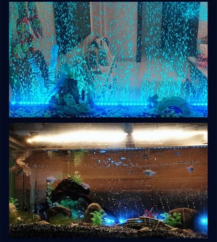 Akvariumo Žuvų Bakas LED Šviesos Povandeninis Vandeniui Juosta Juostos Lempos, Šviestuvai, Burbulas Spalvinga ES/JAV Plug Mažos Galios Jokios Žalos Augalų