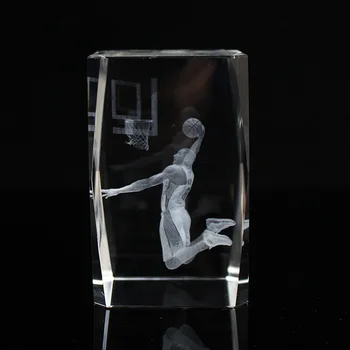 Amžinai Manba Kobe Bryant Dunk 3D Vaizdo Lazerio Viduje Crystal Cube Figūrėlės Statulos Stalo Apdailos